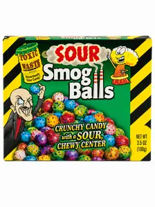 TOXIC WASTE SOUR SMOG BALLS 3.5 OZ THEATER BOX