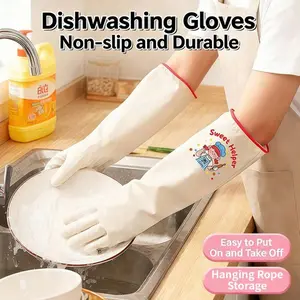 Cartoon Household Cleaning Gloves, Kitchen Dishwashing Gloves, Non-Slip Household Gloves, Suitable For Small Hands, Flexible Operation, High Elasticity, Laundry Gloves, Cleaning Supplies, Cleaning Tools
