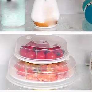 1pc Sizes Food Splatter Guard Microwave Food Anti-Sputtering Cover Oven Oil Cap With Steam Vents Magnetic Splatter Lid Cookware