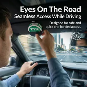 Dip Can Holder for Car Visor - Universal Clip-On Black Organizer, Compact & Durable Holder for Round Cans, Perfect for Cars, Trucks, and SUVs,Essential Accessory for Zyn Pouches (FS)