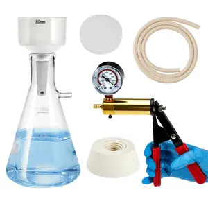 1000mL Buchner Funnel Filtration Kit with Hand-held Vacuum Pump, 1000mL Lab Vacuum Flask, Rubber Stoppers, 100 Pcs Filter Papers