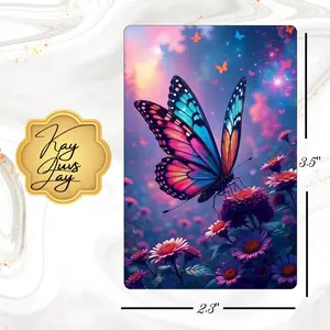Purple Butterfly Artwork Sublimated Fridge Magnet - Lightweight, Magnetic Decorative Kitchen Home Decor Magnet