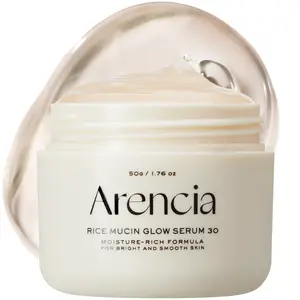 [Arencia Official] Rice Mucin Glow Overnight Serum 30 - 1.76 oz, Hydrating & Moisturizing Formula with Niacinamide for Radiant, Glowy Skin