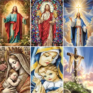 New Waterproof 5D DIY Diamond Painting Kit Religious Theme Shimmering Diamond Journey Full Round Diamond Art Embroidery Painting Wall Decor Home Decor ArtsAndCrafts GoalsGiftIdeas