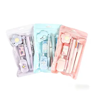 Cute 6-piece stationery set gift pack, high-value gift for students for school opening or graduation, study stationery souvenir electric erasers pens money savings book
