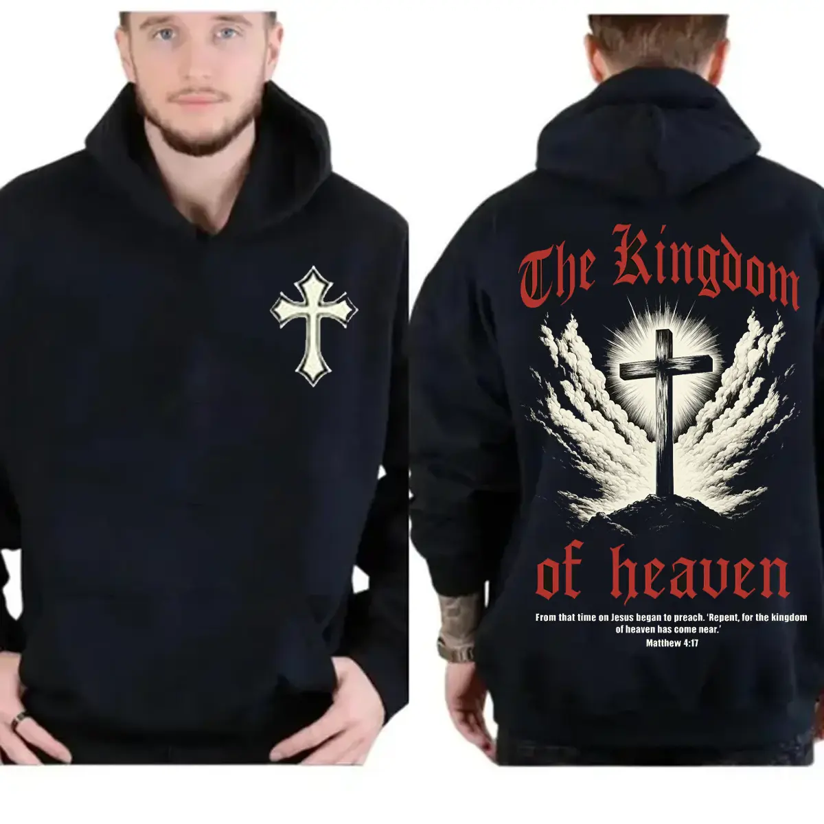 The Kingdom Of Heaven Christian Double Sided Hoodie – Faith Inspired Religious Pullover, Bible Verse Printed Hoodie For Men And Women, Perfect Gift