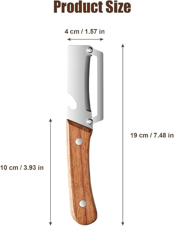 Multi-Functional Vegetable Peeler for Kitchen, 2026 New Stainless Steel Peeler with Wooden Handle and Bottle Opener, Kitchen Tool for Fruit Veggie Pumpkin, Gifts for Mom (2PCS)