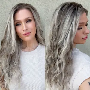 A35 by AISOM Ash Blonde Highlight Curly 13x4 Free Part Lace Front Wig 20" Pre Plucked Hairline HD Lace Heat Friendly Low Density Daily Use