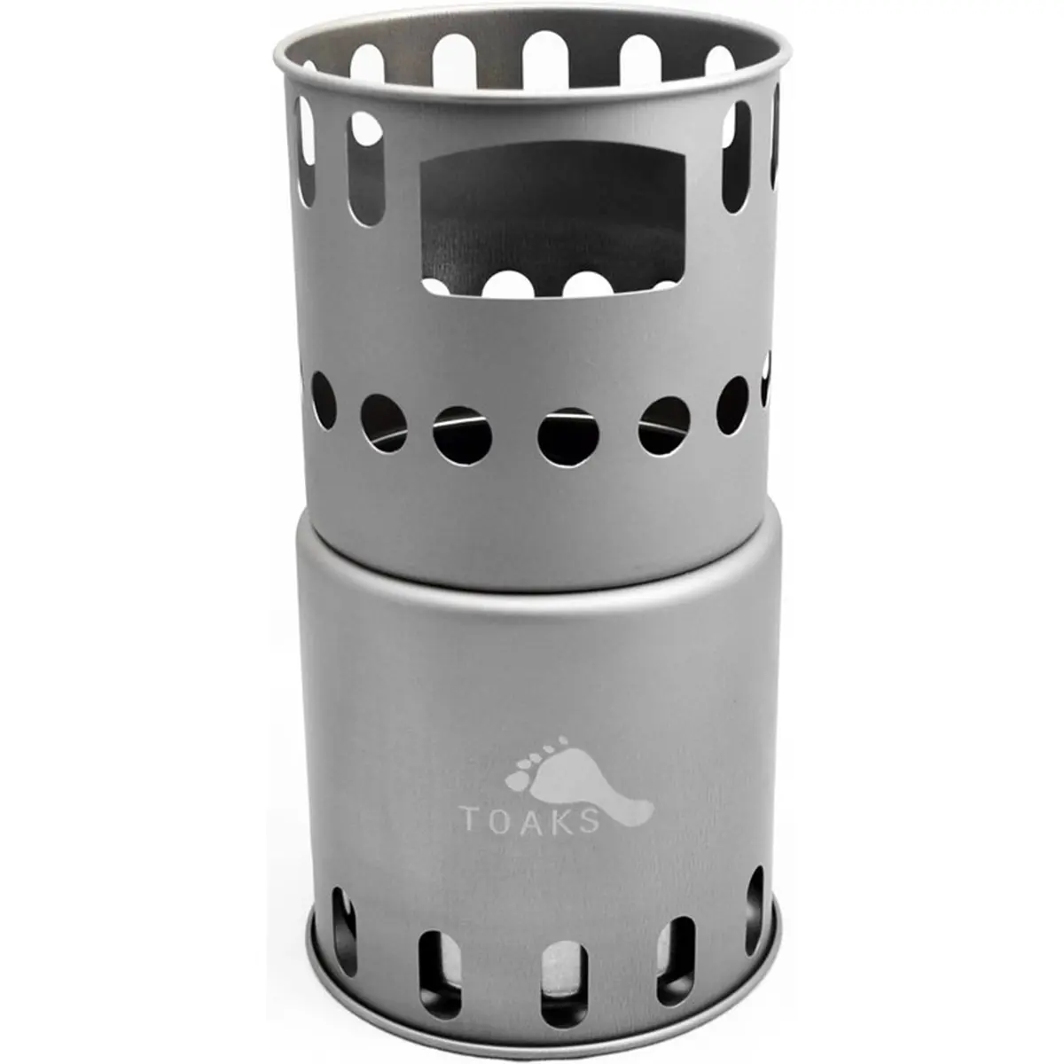 TOAKS Titanium Collapsible Backpacking Wood Burning Stove STV-11 - Camping Kitchenware, Strong Nylon Stuff Sack, Portable Convenience, High Efficiency for Hiking/Light Outdoor