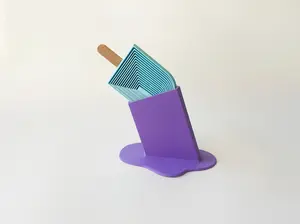 Summer’s Blue Popsicle Fidget Toy Large- - High-Quality 3D Printed Articulated Popsicle Fidget for Tabletop Tactile Play
