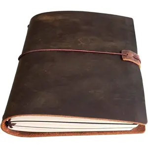 newestor A5 Travelers Notebook with 3 Lined Inserts  Personal Organizer for Men  Women, 90 Sheets, Brown