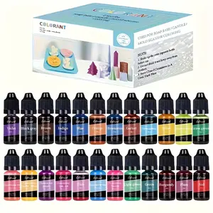 18/24/30/36 color liquid candle dye set -10ml (0.34oz) high concentration wax pigment, suitable for soy wax, beeswax, petroleum candles - bright and non fading, suitable for candle making, wax melting blocks - easy to mix formula, home fragrance crafts