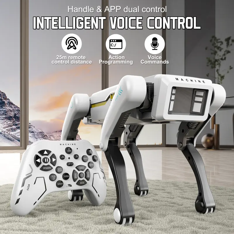 Intelligent Programmable Robot Dog Kids Toy for 6-8 Years Olds, Nitrosamine-Free 9*7*6in Remote Control Companion with Dance & Sound, Learn & Adapt Play, Developmental Benefits, Little Boy Christmas Gift
