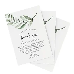 Wedding Thank You Card, 50pcs/set Modern Simple Greeting Card, Greeting Card for Wedding Party, Party Favors for Guests, Custom Message Card