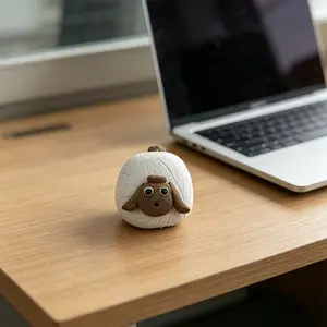 Cute Sheep Ceramic Tea Pet Ornament, Funny Kawaii Desk Figurine, Healing Office Desktop Decor, Unique Small Workspace Accessory, Creative Miniature Gift for Friends, Lovely Tea Table Decoration