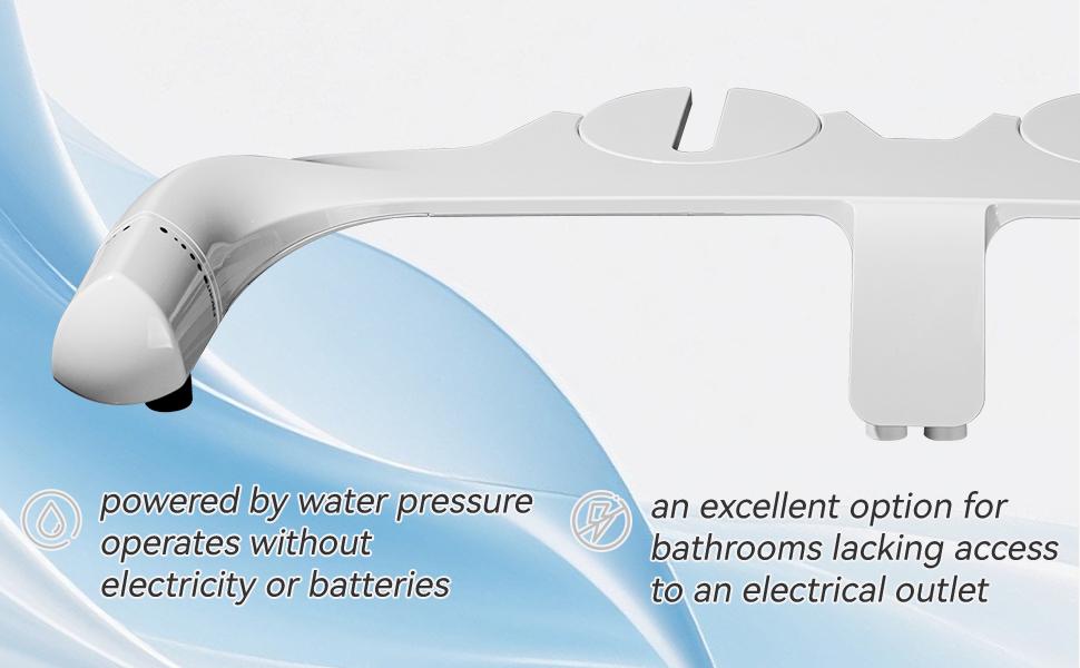 NGNP Toilet Bidet Attachment Fresh Water Spray with Non-Electric Adjustable Water Pressure Side Arm Control, Slim Bidet Sprayer, Silver Knob (Dual Nozzles) 2.48 Inch Standard Toilet Adaptation Hygienic & Eco-friendly