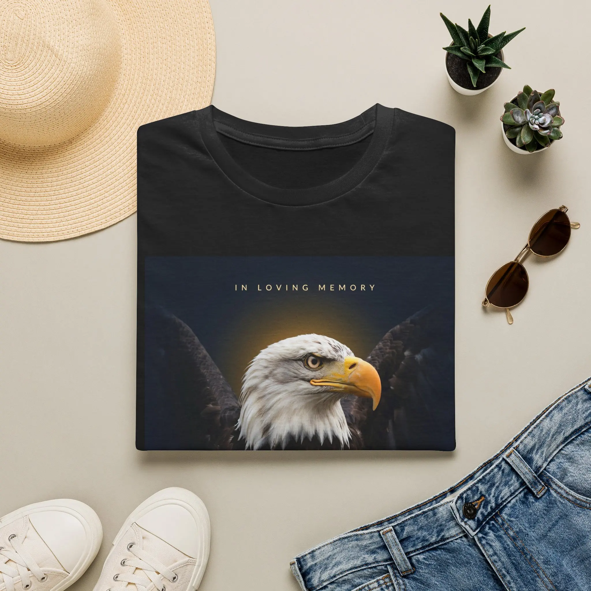 In Loving Memory Eagle Jackie Memorial T-Shirt | Custom Name Tribute Shirt