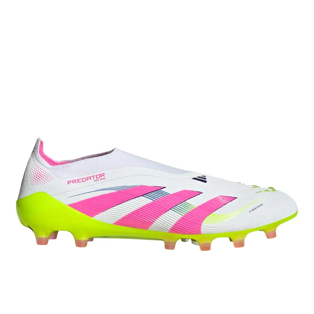 adidas Mens Predator Elite Laceless Artificial Ground Soccer Cleats - White adidas Mens Predator Elite Laceless Artificial Ground Soccer Cleats - White