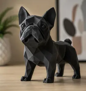 Low Poly French Bulldog Statue