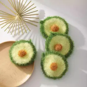 [1-3 pieces] Korean-style dishcloth, avocado biomimicry woven cleaning cloth, crochet dishcloth, essential kitchen supplies, cleaning tools that enhance family happiness