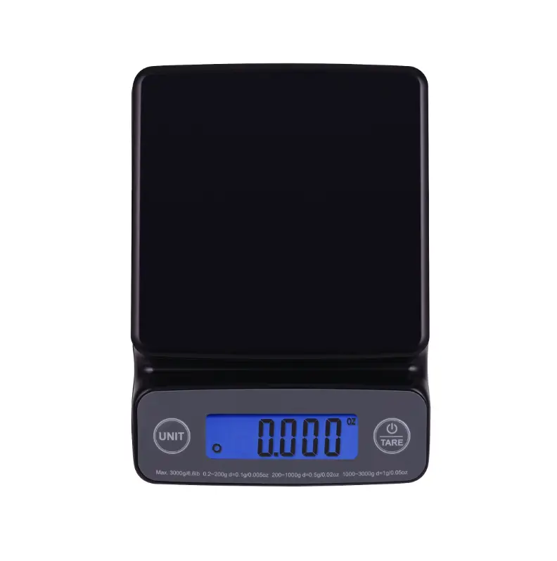 Digital Kitchen Scale - 6LB High Precision, Blue Backlit Display, Black Kitchenware Scale for Home Cooking