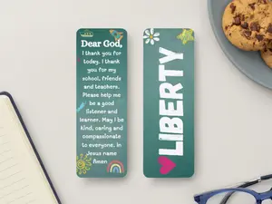 Dear God Customized Name, Prayer Bookmark, back to school supplies, children supplies