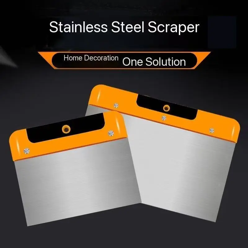 Oil Knife Set, 4pcs Stainless Steel Scraper Tools, Comfortable Grip, Ideal for Drywall Repair, Wallpaper Removal, Joint Compound Scraping