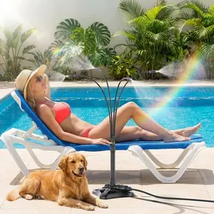 Outdoor Standing Mister for Patio Cooling, 26.2FT Portable Misting Station, Upgraded Outdoor Misting System for Backyard, Pets, Garden, BBQ, Tanning & Poolside Heat
