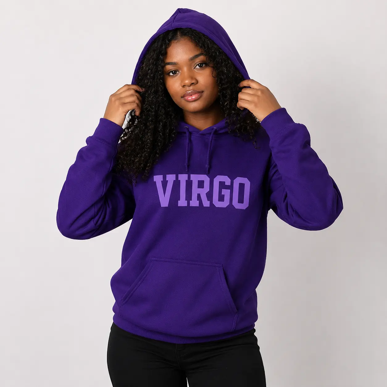 Zodiac Sign Hoodie, Aquarius Leo Taurus Virgo Cancer Pisces Capricorn Scorpio Libra Sagittarius Gemini Aries Sweatshirt, Astrology Horoscope Birthday Gift, Purple Zodiac Pullover for Women -DarkFlex