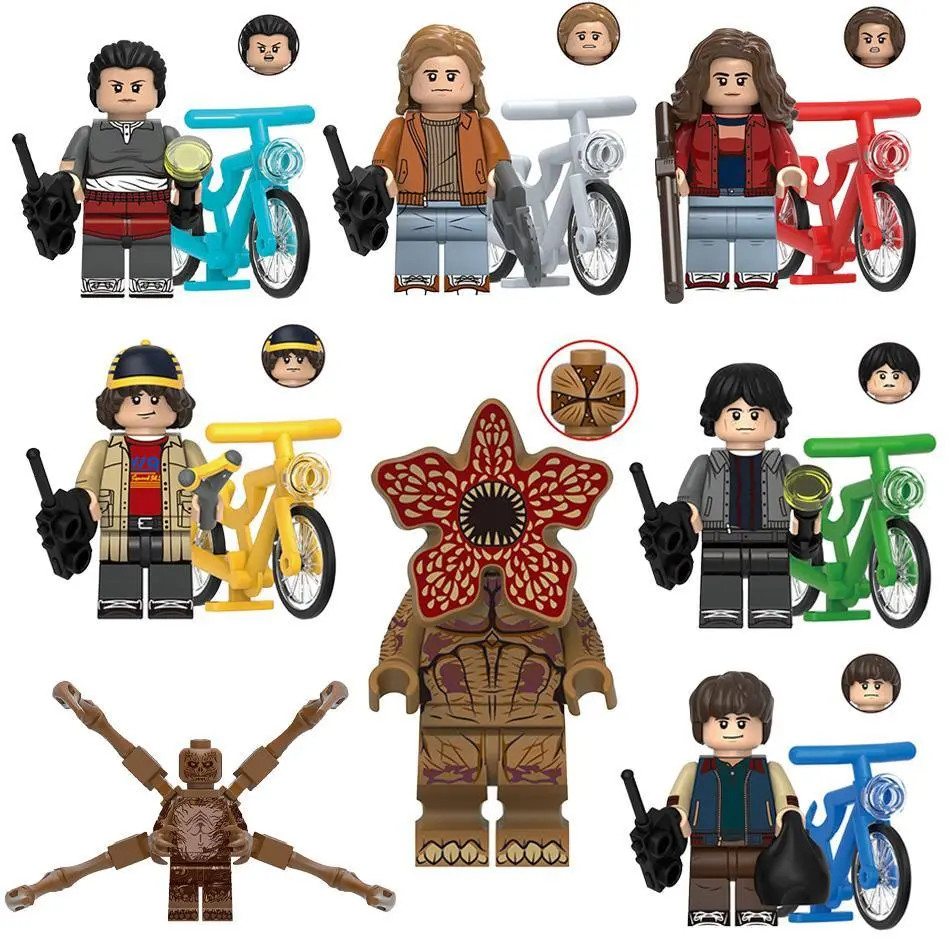 Stranger The Horrible Movie Dustin Mike Vecna Will Eleven Demogorgon Model Figure Blocks Construction Bricks Toys For Children