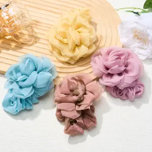 1 Piece Delicate Mesh Flower Hair Accessory for Women Simple Plain Hair Tie Casual Daily Hair Accessories for Girls Christmas New Year Gift (HTLD) Scrunchies Wedding