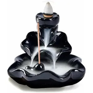 The waterfall incense burner, lotus reflux incense holder, Aromatherapy scent diffuser are suitable for stick and cone incense, perfect for study, bedroom and other places, a gift for family or friends, Aroma Scented Floral, Home Fragrance Decor
