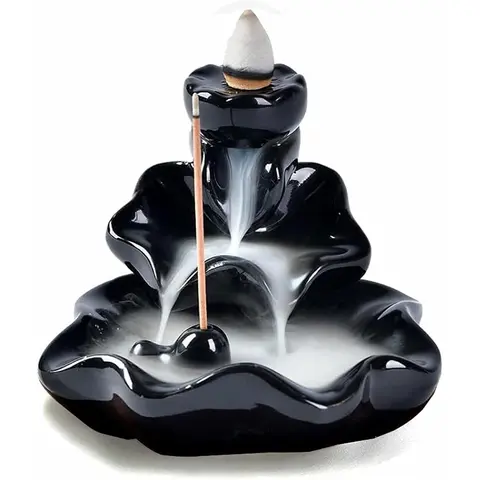 The waterfall incense burner, lotus reflux incense holder, Aromatherapy scent diffuser are suitable for stick and cone incense, perfect for study, bedroom, a gift for family or friends, Home Fragrance Products, Home Fragrance Decor