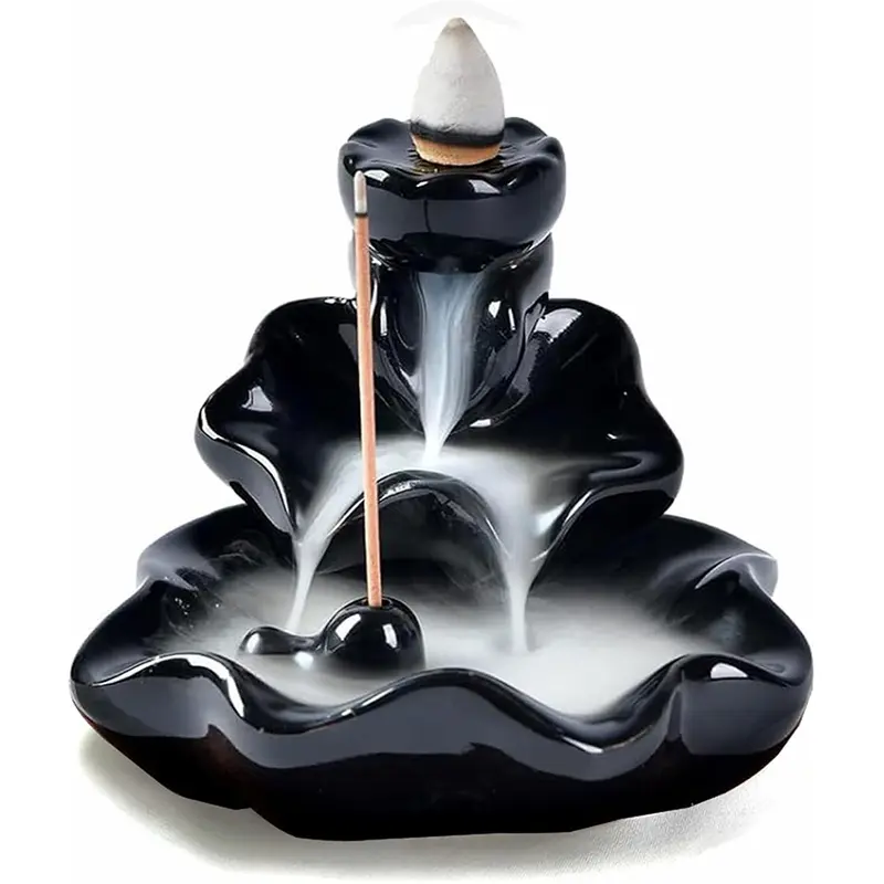 The waterfall incense burner, lotus reflux incense holder, Aromatherapy scent diffuser are suitable for stick and cone incense, perfect for study, bedroom, a gift for family or friends, Home Fragrance Products, Home Fragrance Decor
