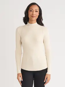 Plus Ribbed Mock Neck Sweater
