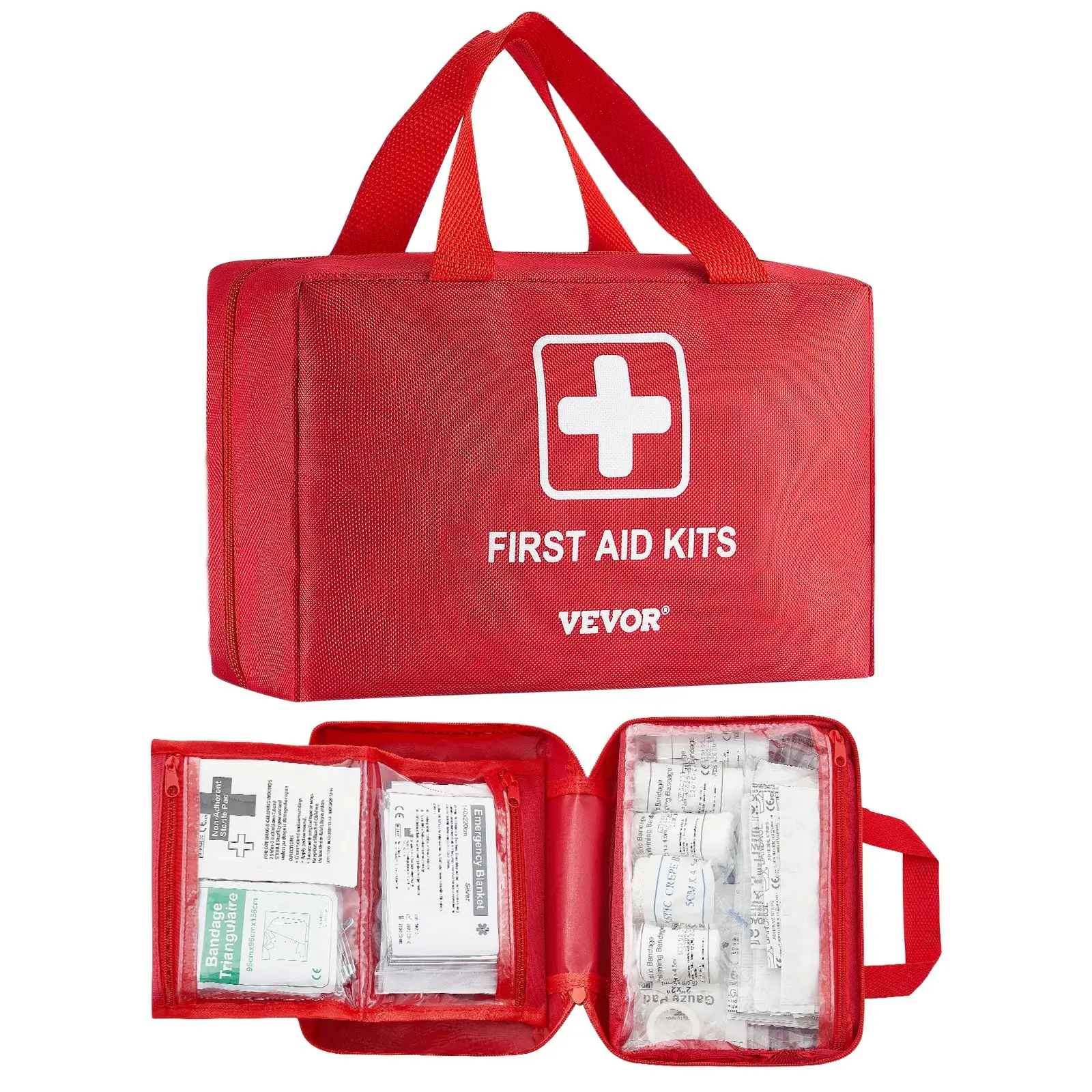 【DealsForYouDays】VEVOR 500-Piece First Aid Kit, 600D Nylon Large Survival Equipment Set, Travel-Friendly Emergency Medical Bag for Home, Car, Outdoor Use