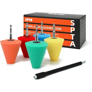 Polishing Cone, Car Wheel Hub Drill Buffing Sponge Pads Kit, Polishing Ball,  Pack Car Buffers and Polishers Kit, Attaches to Standard Household Drill