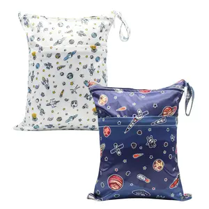 Fashionable Waterproof Bags Set of 2 Dual-Purpose Bags with Double Zipper Pockets for Travel Beaches Swimming Pools Yoga Fitness Soft Pink & Modern Gray Resealable Vacuum Zipper Pouch