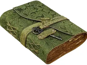 Vintage Leather Journal Antique Handmade Deckle Edge Paper Bound Journaling Sketchbook Drawing 200 Pages 7x5