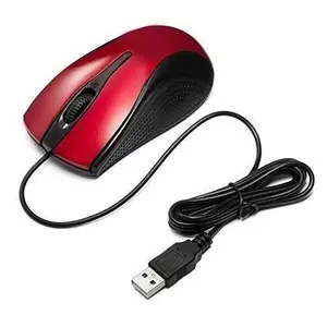 USB 2.0 Optical Wired Scroll Wheel Mouse Mice for PC Laptop Notebook Desktop Red