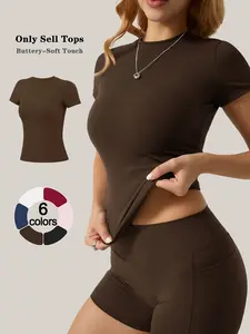 Women's Shapewear Short sleeve T shirts Waist Cinching Slim Fit Four Season Friendly High Stretch Comfortable Versatile for Daily Wear Lounging Home Travel Stylish Layering Piece Ladies Lingerie Loungewear Pajamas