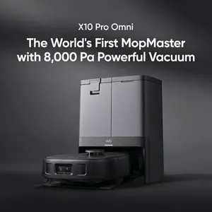 eufy X10 Pro Omni Robot Vacuum and Mop with 8,000 Pa Suction, Dual Mops with 12 mm Auto-Lift and Carpet Detection, AI Obstacle Avoidance, Auto Mop Washing, Auto Drying, Self-Emptying, Self-Refilling｜Spingtok