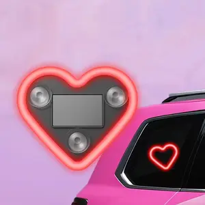 Heart Shaped Atmosphere Light Solar Smart Lighting for Car Interior Decoration Light with Suction Cup Ambient Signal Lamp Car Light Embellishments