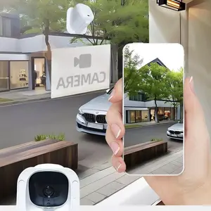 Wifi, Indoor Glass-Mount Security Camera, Stick-On No-Drill Install, Clear Window View for Outdoor Monitoring