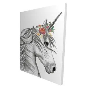 360 Stand Artistic Unicorn Horse Wall Art Print, 36x48 in. High-Def Decorative Indoor Wall Decor, Kid Room & Nurseries House Decoration, Bedroom Home Supply, Gifting Option