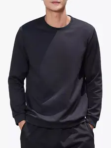 Men's Full Size Casual Solid Color Long Sleeve Sweatshirt Plus Size