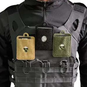 Tactical Adhesive PVC Badge with Hook & Loop Closure, ID Card Holder Wallet for Public Transport Cards and Bank Cards, Versatile Storage Pouch