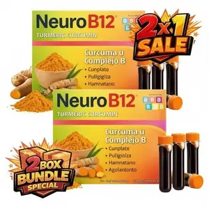 (17) Neuro B12 Turmeric Curcumin 2-Box Bundle – Turmeric and Vitamin B Blend – 2 x Multi-Ampoule Packs – Antioxidant Support