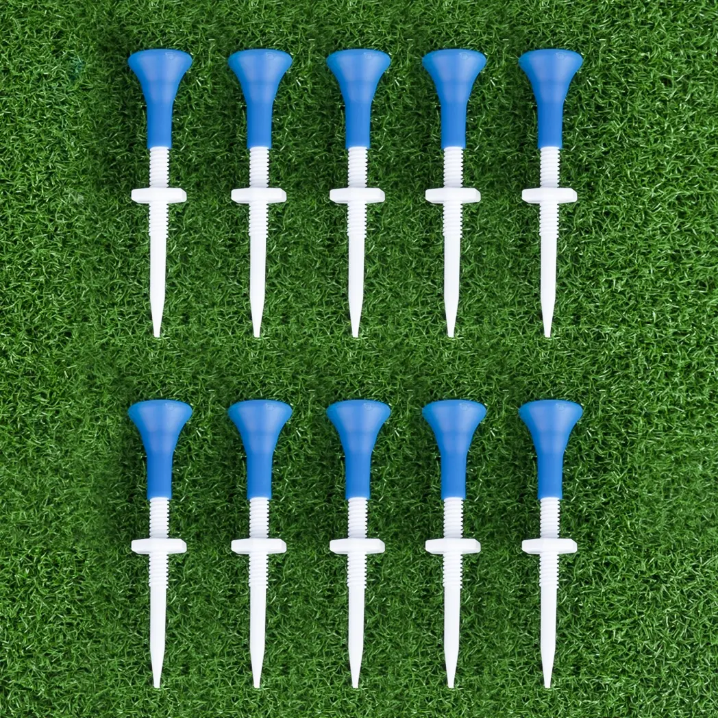 Caiton 10/6PCS Golf Tees, Golf Equipment, Golf Training Accessory, made of rubber and plastic, 85mm, adjustable height, hexagonal rotating design, stable and durable, suitable for driving range use, gift for beginners and golfers, Golf Accessory