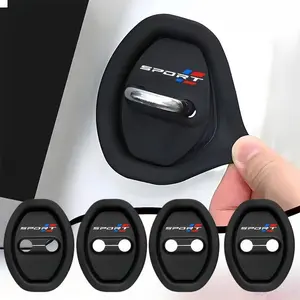 4pcs Car Door Lock Protection Silicone Pads Set, Rust-Resistant Shock Absorber Quiet Pad, Durable Noise Reduction, Compatible with All Cars